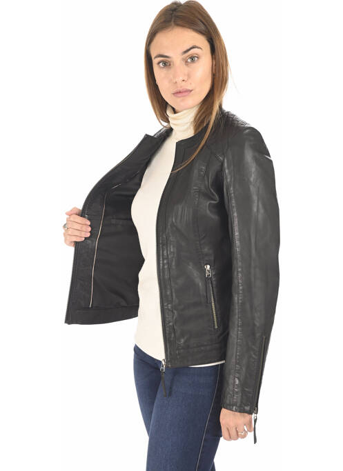 Veste en cuir noir LA CANADIENNE pour femme