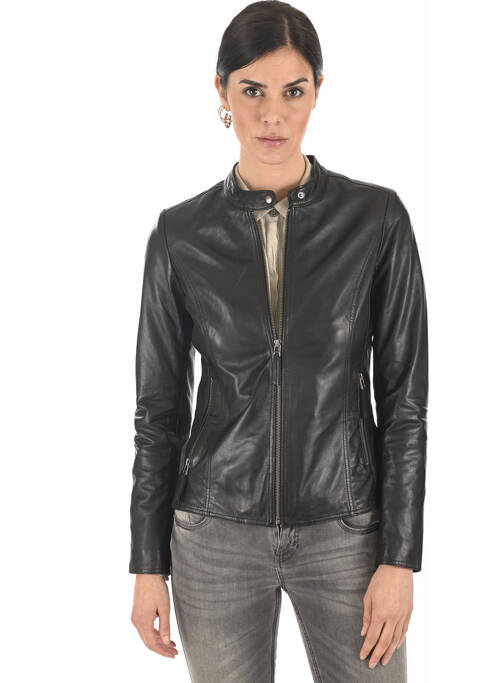 Veste en cuir noir LA CANADIENNE pour femme