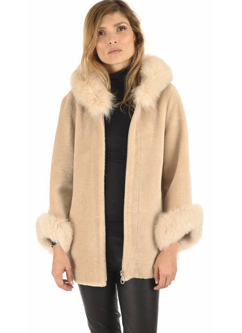 Veste en cuir beige LEVINSKY pour femme