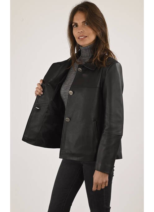Veste en cuir noir LA CANADIENNE pour femme