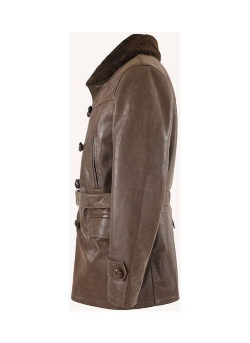 Veste en cuir marron LA CANADIENNE pour homme
