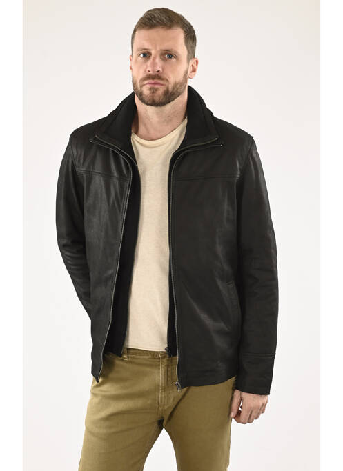 Veste en cuir noir LA CANADIENNE pour homme