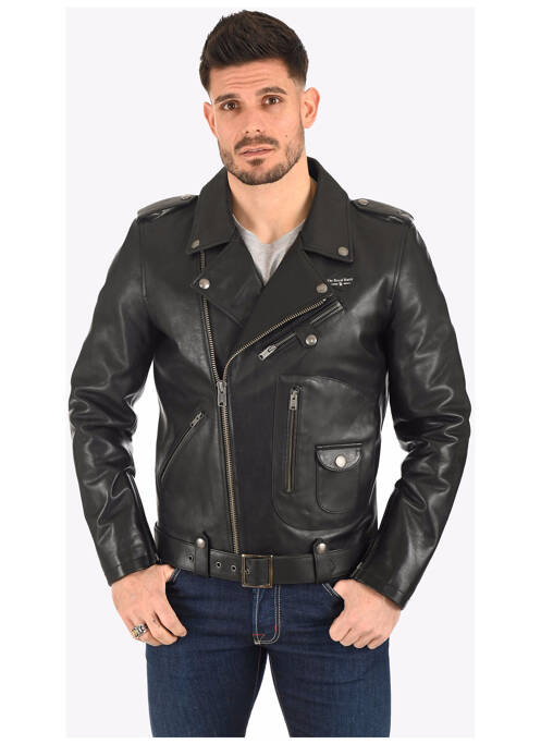 Veste en cuir noir THE ROYAL RACER pour homme