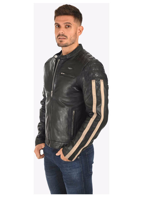Veste en cuir noir THE ROYAL RACER pour homme