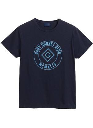 T-shirt bleu marine GANT pour homme