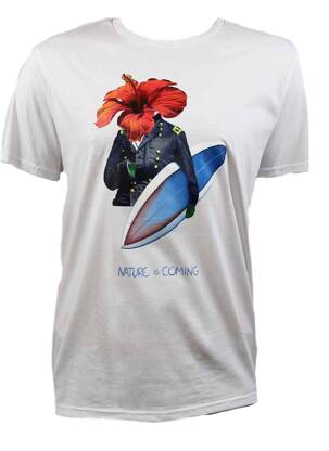 T-shirt blanc NATURE IS COMING pour homme