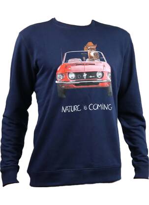 Pull bleu marine NATURE IS COMING pour homme