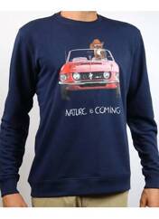 Pull bleu marine NATURE IS COMING pour homme seconde vue