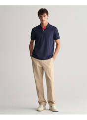 Polo bleu marine GANT pour homme seconde vue