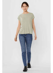 T-shirt vert VERO MODA pour femme seconde vue