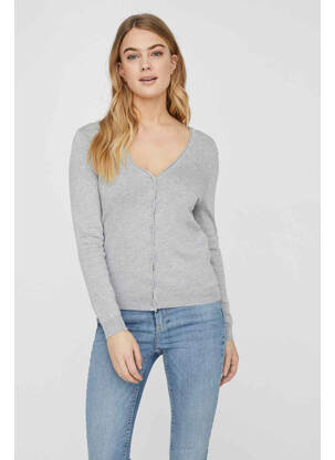 Gilet manches longues gris VERO MODA pour femme