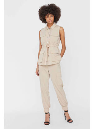 Pantalon cargo beige VERO MODA femme