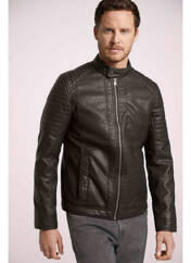 Veste en cuir noir TOM TAILOR pour homme seconde vue