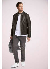 Veste en cuir noir TOM TAILOR pour homme seconde vue