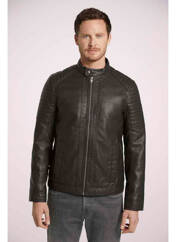 Veste en cuir noir TOM TAILOR pour homme seconde vue
