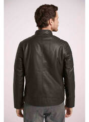 Veste en cuir noir TOM TAILOR pour homme seconde vue
