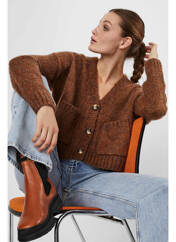 Gilet manches longues marron VERO MODA pour femme seconde vue