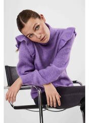 Pull col roulé violet VERO MODA pour femme seconde vue