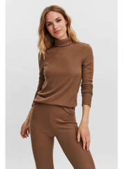 Pull col roulé marron VERO MODA pour femme seconde vue