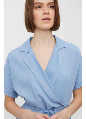 Robe mi-longue bleu VERO MODA femme