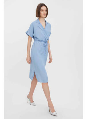 Robe mi-longue bleu VERO MODA femme