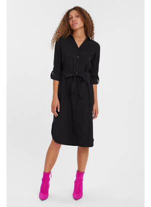 Robe mi-longue noir VERO MODA femme