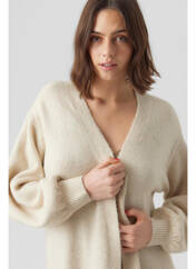 Gilet manches longues beige VERO MODA pour femme seconde vue