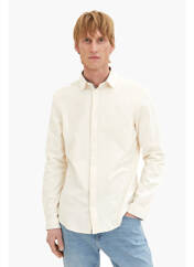 Chemise manches longues beige TOM TAILOR pour homme seconde vue