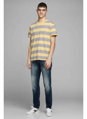 T-shirt jaune JACK & JONES pour homme seconde vue