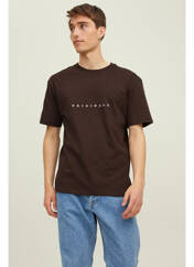 T-shirt marron JACK & JONES pour homme seconde vue