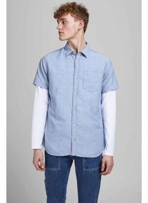 Chemise manches courtes bleu JACK & JONES homme