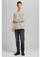Sweat-shirt beige JACK & JONES pour homme seconde vue