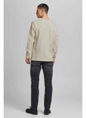 Sweat-shirt beige JACK & JONES pour homme seconde vue