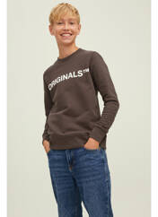 Sweat-shirt marron JACK & JONES pour garçon seconde vue