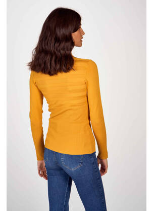 Pull col roulé jaune MORGAN femme
