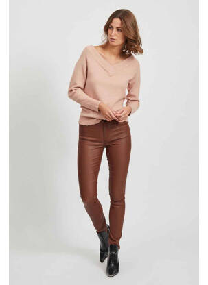 Pantalon slim marron VILA pour femme