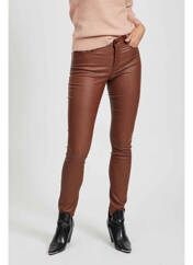 Pantalon slim marron VILA pour femme seconde vue