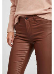 Pantalon slim marron VILA pour femme seconde vue