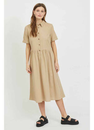 Robe mi-longue beige VILA femme