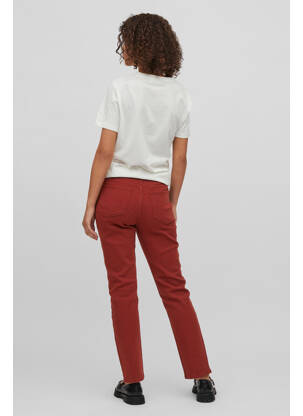 Jeans coupe droite rouge VILA femme