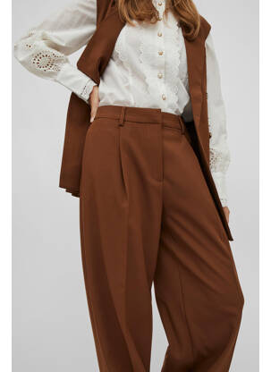 Pantalon large marron VILA ROUGE femme