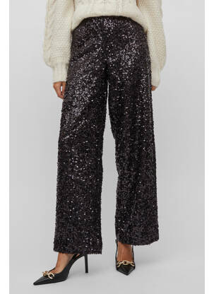 Pantalon droit noir VILA ROUGE femme