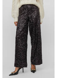 Pantalon droit noir VILA ROUGE femme