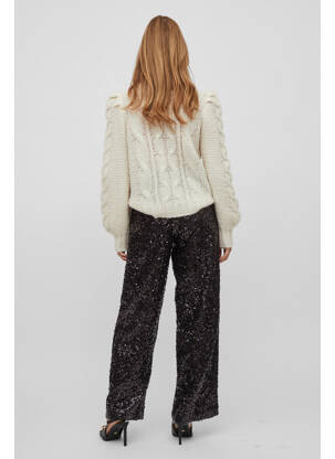 Pantalon droit noir VILA ROUGE femme