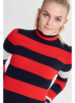 Pull col roulé bleu ONLY femme