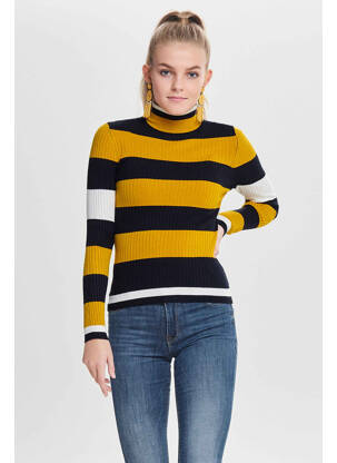 Pull col roulé bleu ONLY femme