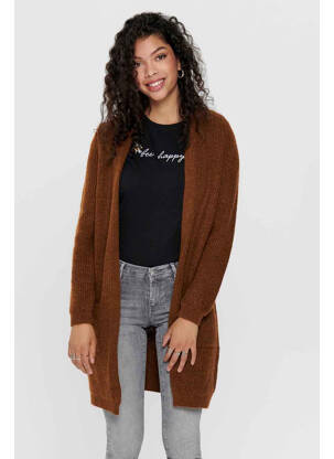 Gilet manches longues marron ONLY femme
