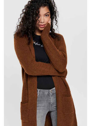 Gilet manches longues marron ONLY femme