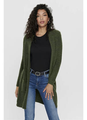 Gilet manches longues vert ONLY pour femme
