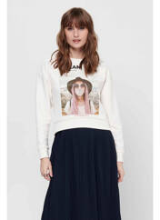 Sweat-shirt blanc ONLY pour femme seconde vue